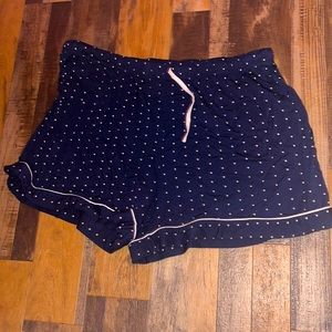 Blue poka-dot pajama shorts